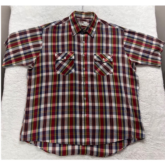 Montgomery Ward Other - Vintage Montgomery Ward XL Plaid Button Up Short Sleeve Shirt Menswear light